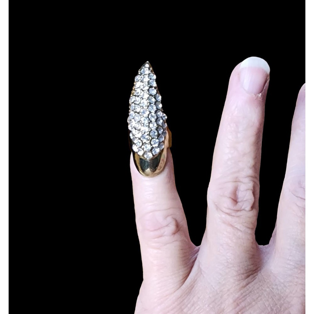 Pinkie rhinestone nail cover/ costume jewelry ring